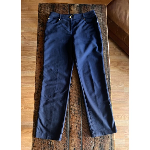 St. John Navy Blue Womens Trouser Slacks Pants Size 8 - Picture 6 of 12